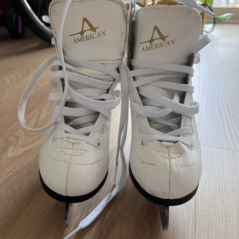 White Kids Figure Ice Skates - Classic Lace-Up Style